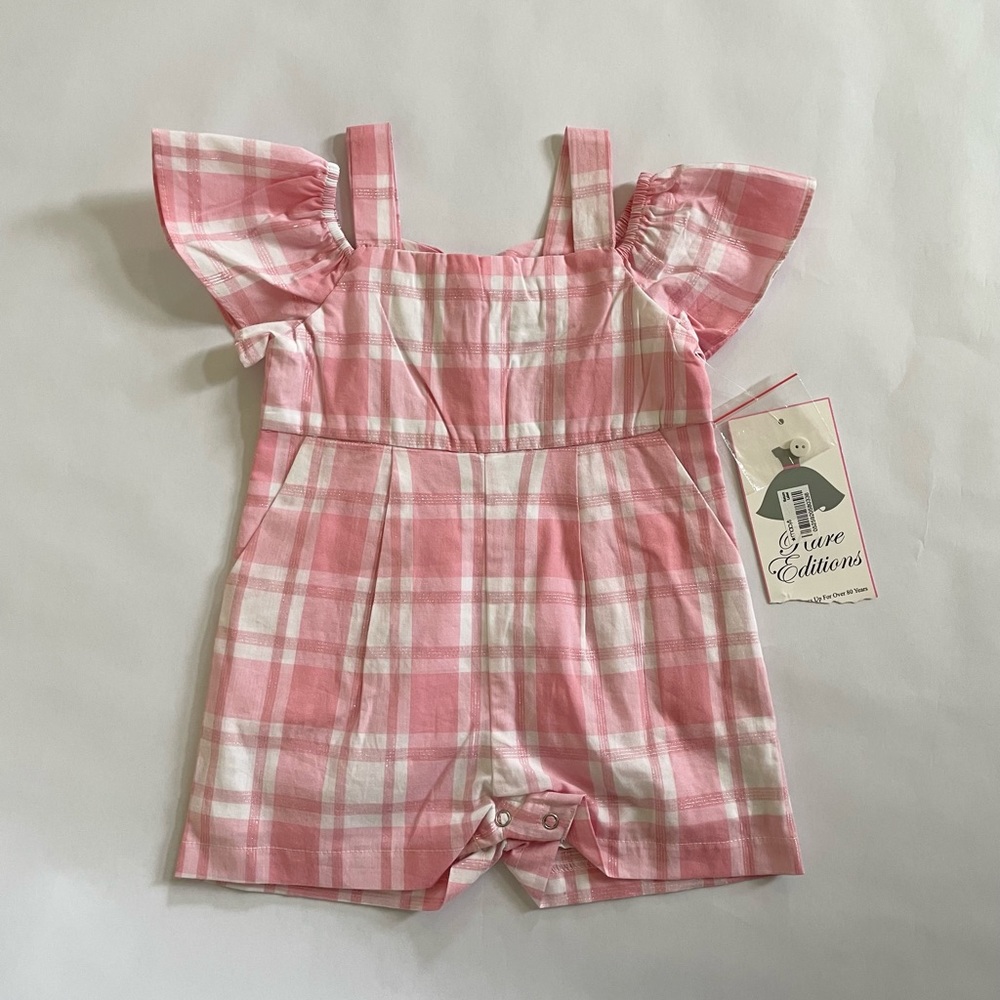 Rare Editions plaid romper